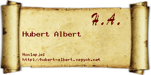 Hubert Albert névjegykártya